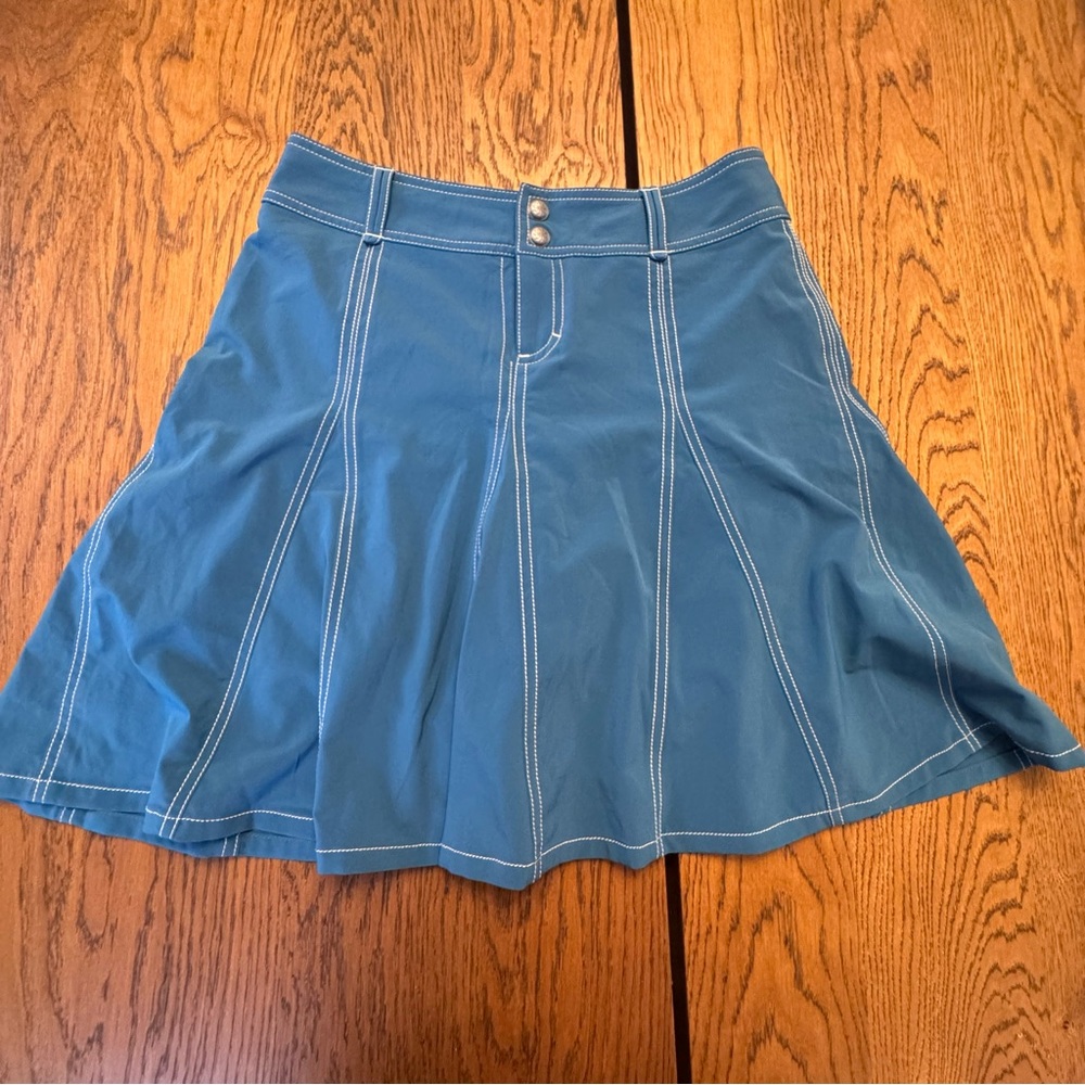 ATHLETA Women's Whatever A-Line Seamed Skort Skirt Shorts Flint teal‎ Blue Sz 0
